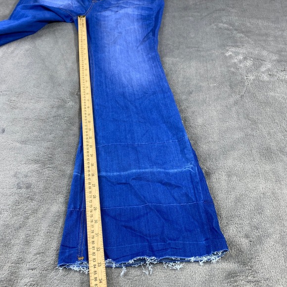 Fashion Nova Jeans Womens 16 W36 Bell Bottom Blue Denim Stretch Flare Bottoms - Picture 6 of 15